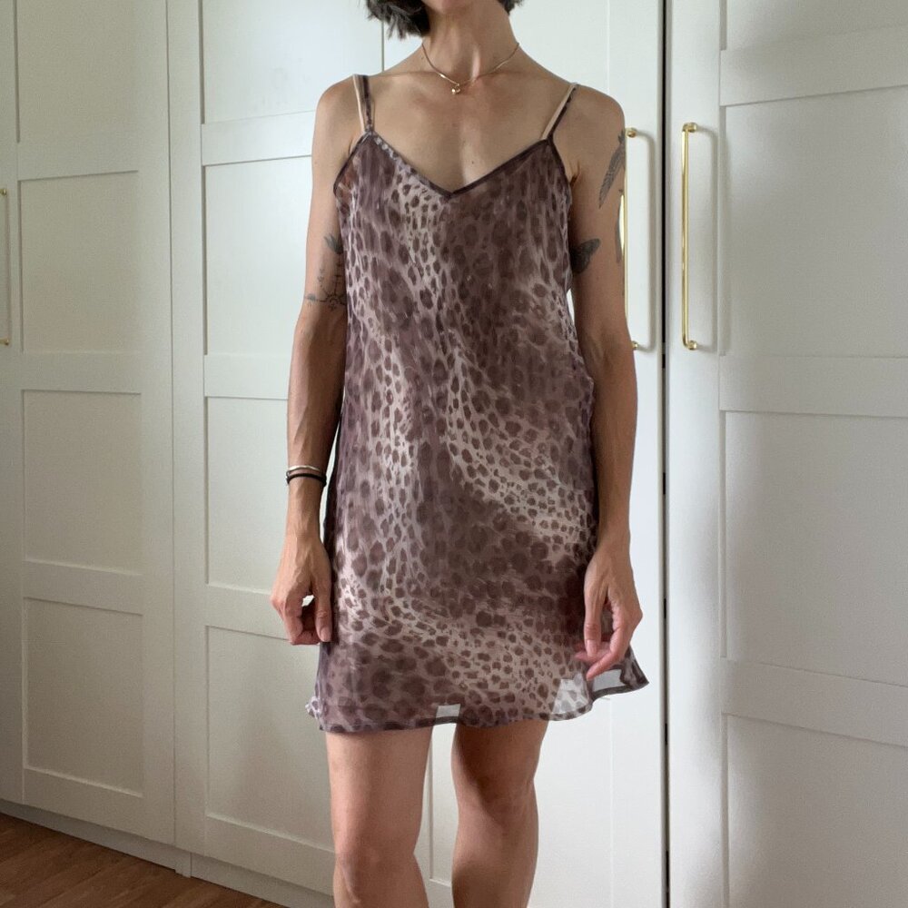 CK Leopard Print Sheer Dress